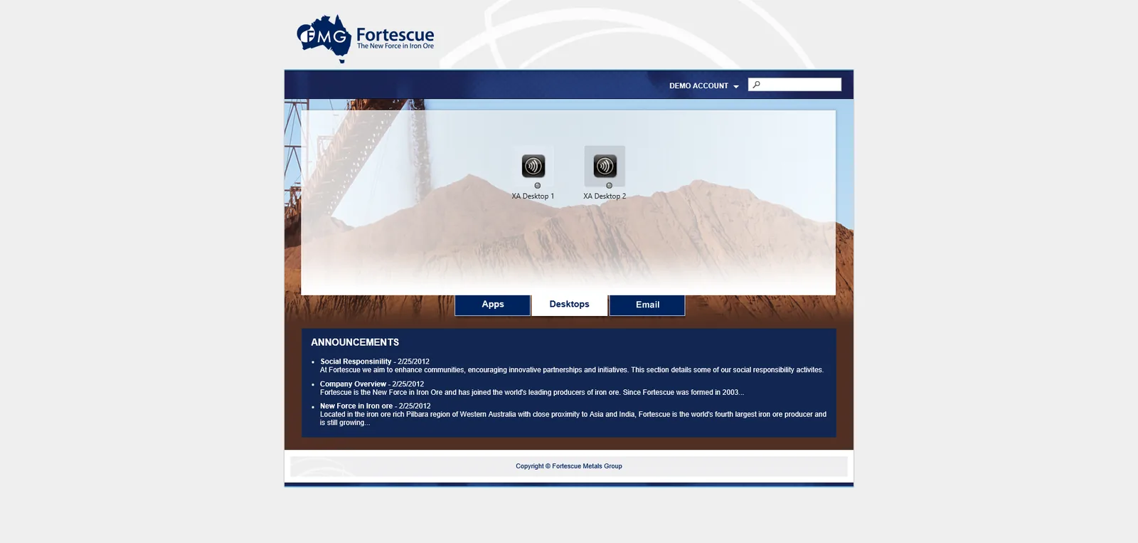 Fortescue Metals Group Limited: StoreFront: Citrix StoreFront screenshot 3