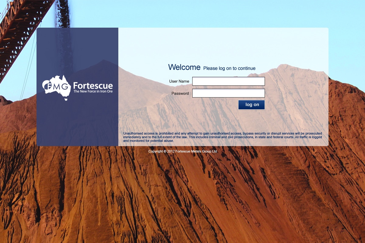 Fortescue Metals Group Limited: Citrix NetScaler login page