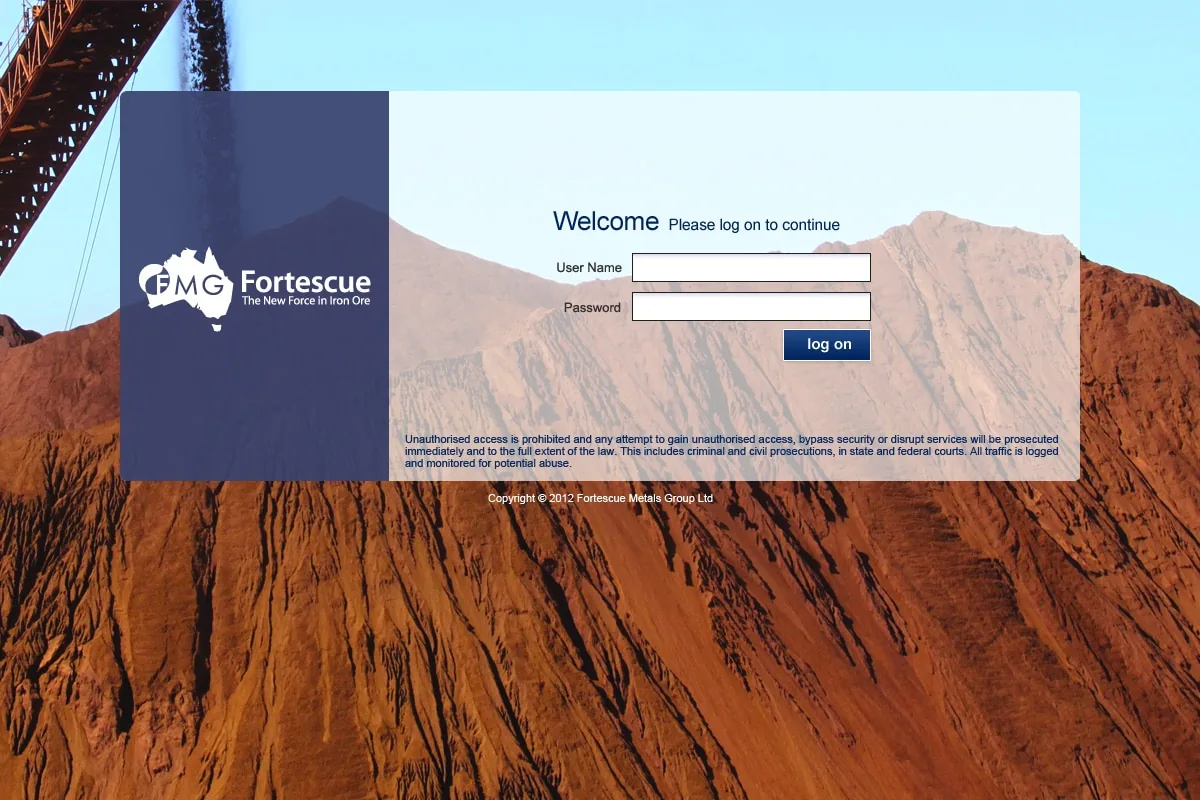 Fortescue Metals Group Limited: NetScaler: Citrix NetScaler login page