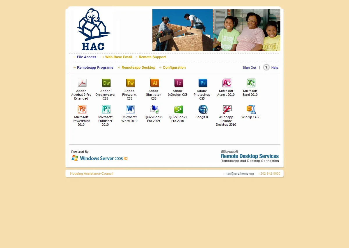 HAC: RD Web: Microsoft RD Web screenshot 2