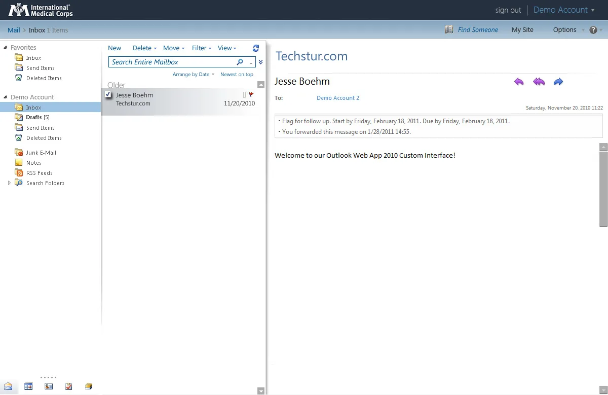 IMC: OWA: Microsoft OWA screenshot 2