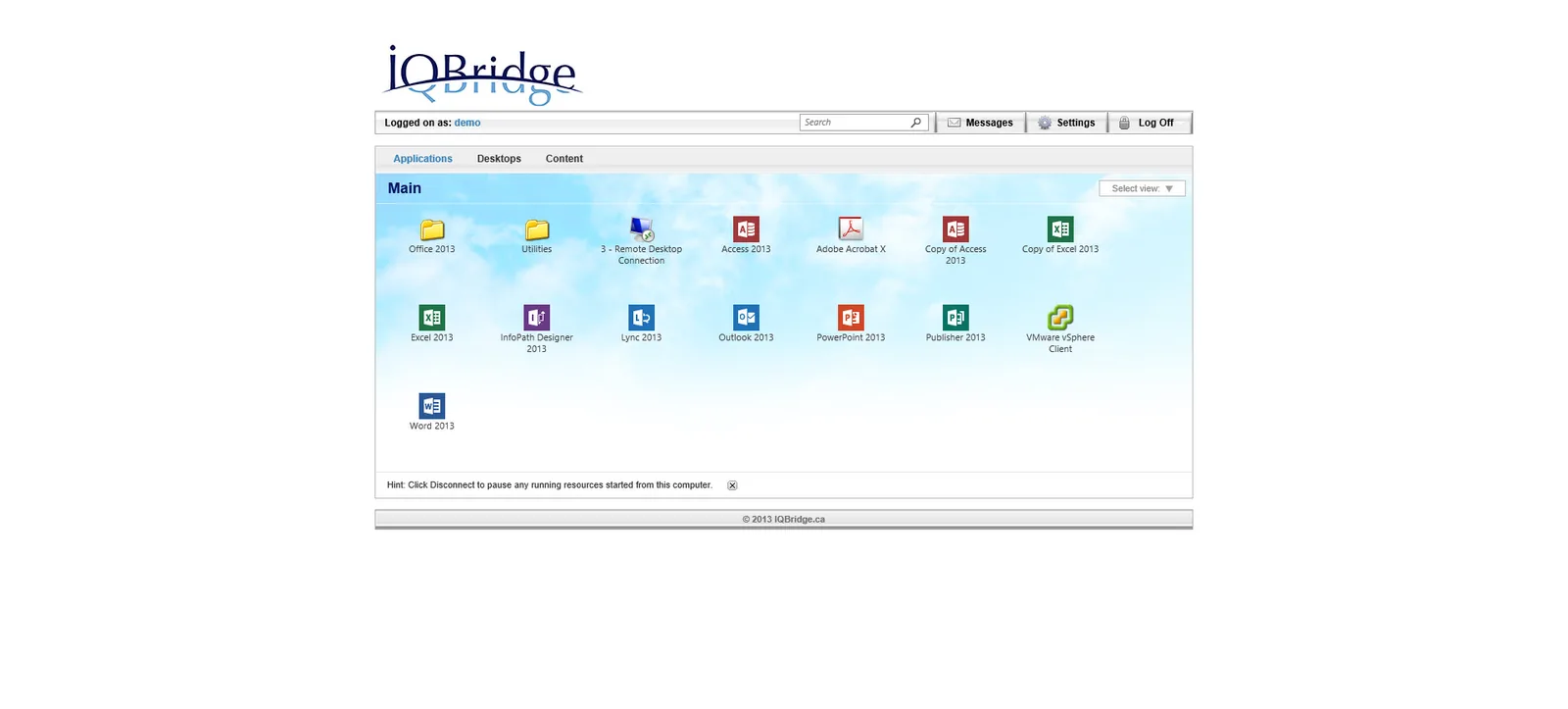 iQBridge: Web Interface: Citrix Web Interface screenshot 2