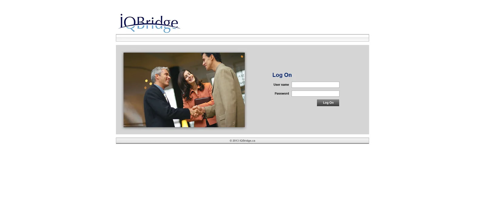 iQBridge: Web Interface: Citrix Web Interface login page