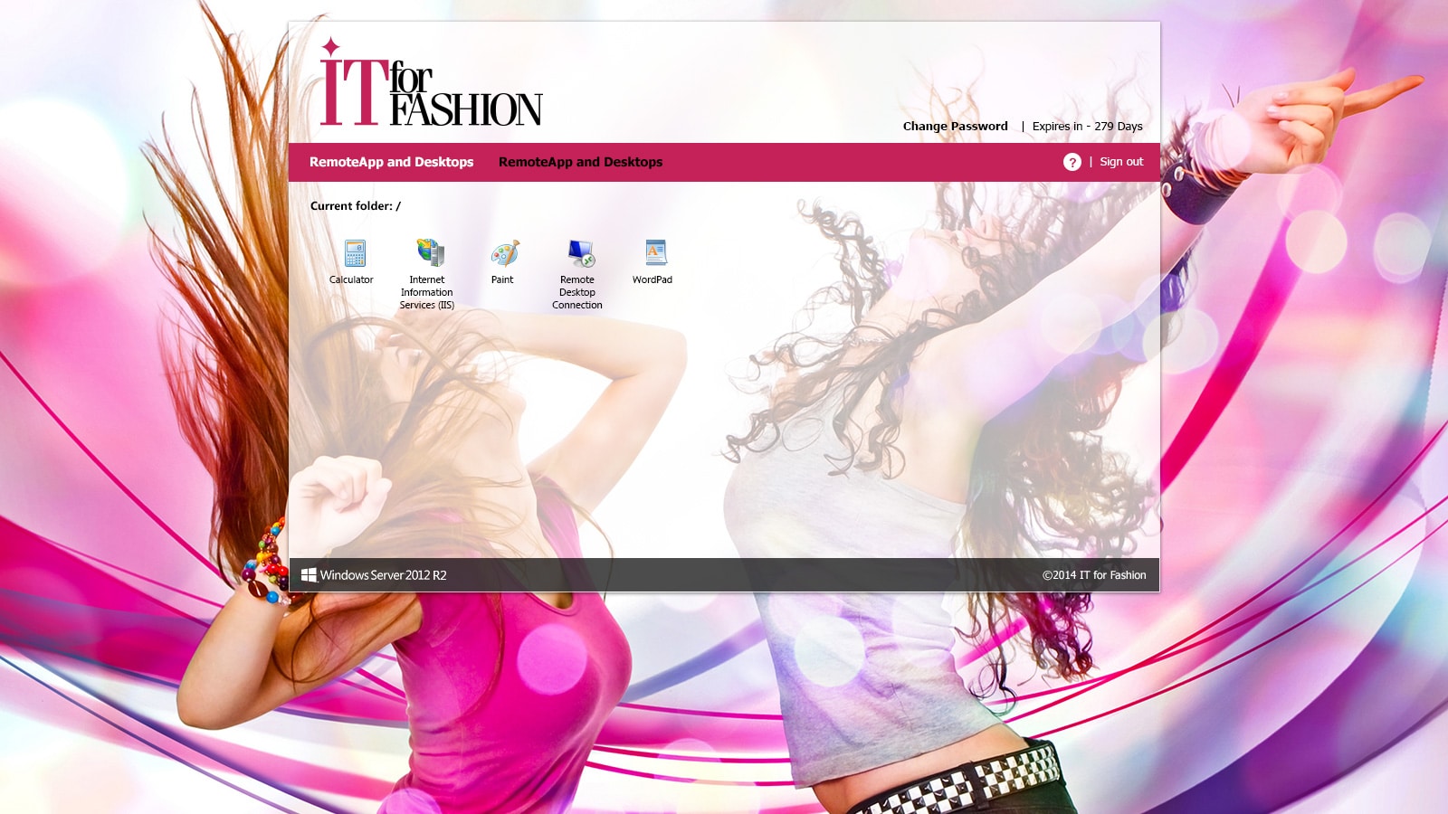 IT for Fashion: Microsoft RD Web screenshot 2