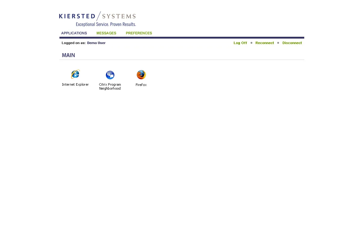 Kiersted Systems: Web Interface: Citrix Web Interface screenshot 2