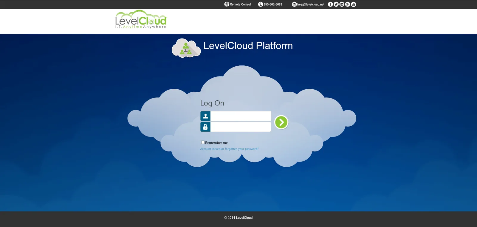 Level Cloud: Cloud Portal: Citrix Cloud Portal login page