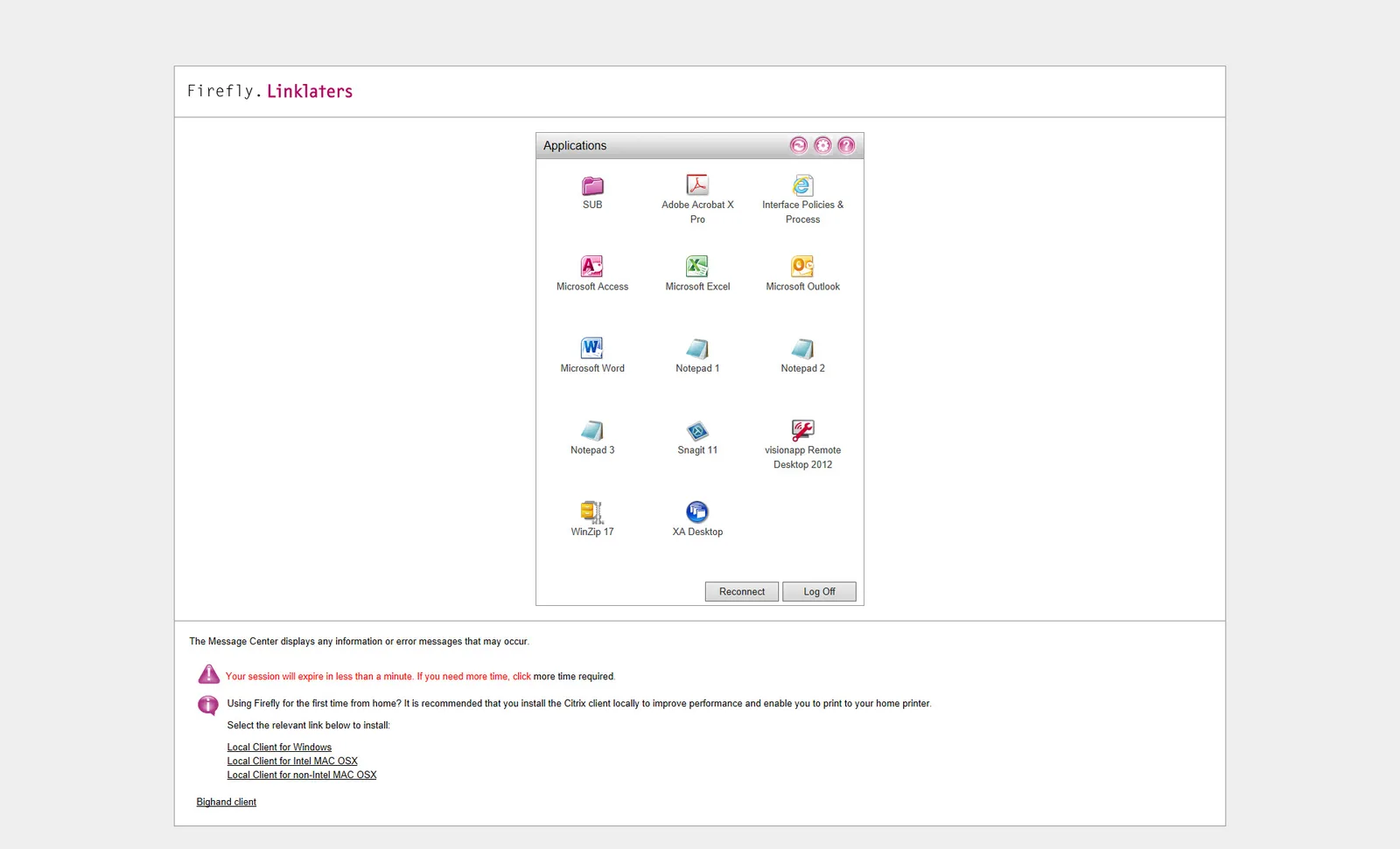 Linklaters: Web Interface: Citrix Web Interface screenshot 2