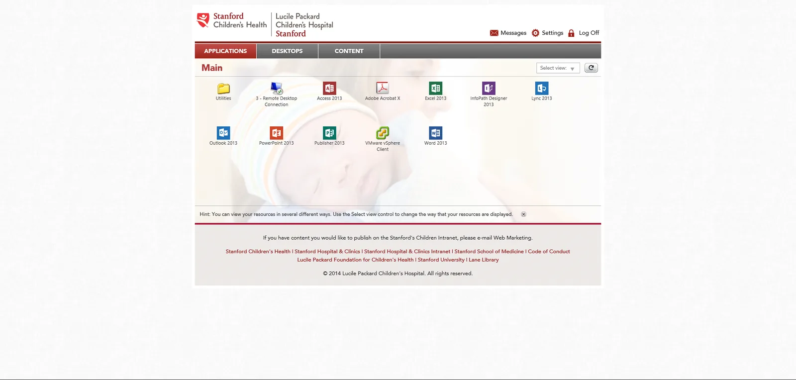 Lucile Packard Children's Hospital: Web Interface: Citrix Web Interface screenshot 2