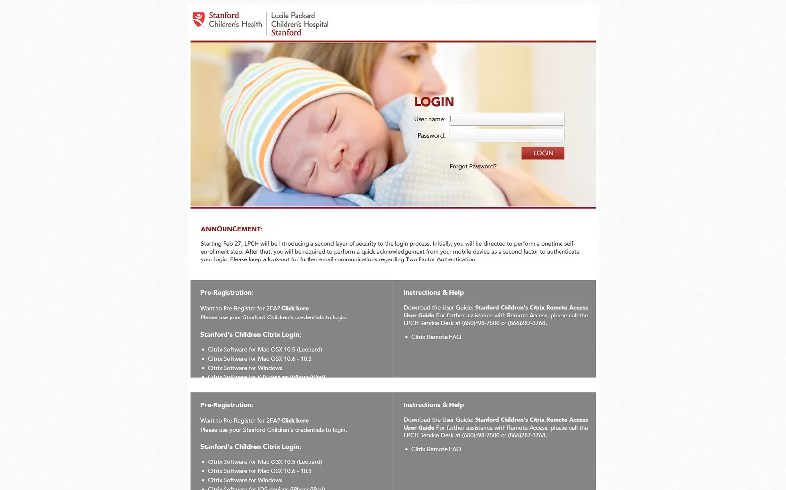 Lucile Packard Children's Hospital: Web Interface: Citrix Web Interface screenshot 4
