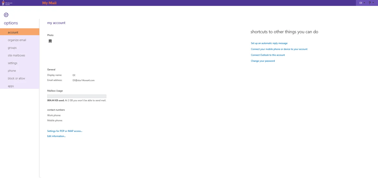 Mackenzie Health: OWA: Microsoft OWA screenshot 7