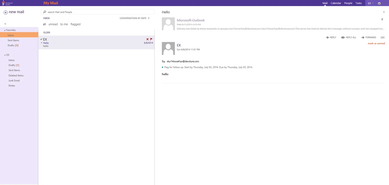 Mackenzie Health: OWA: Microsoft OWA screenshot 8