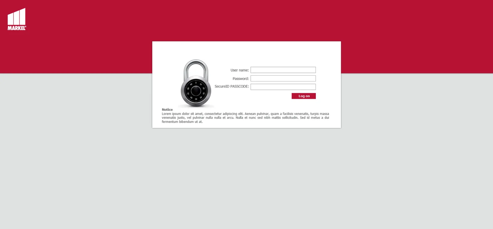 Markel: NetScaler: Citrix NetScaler login page