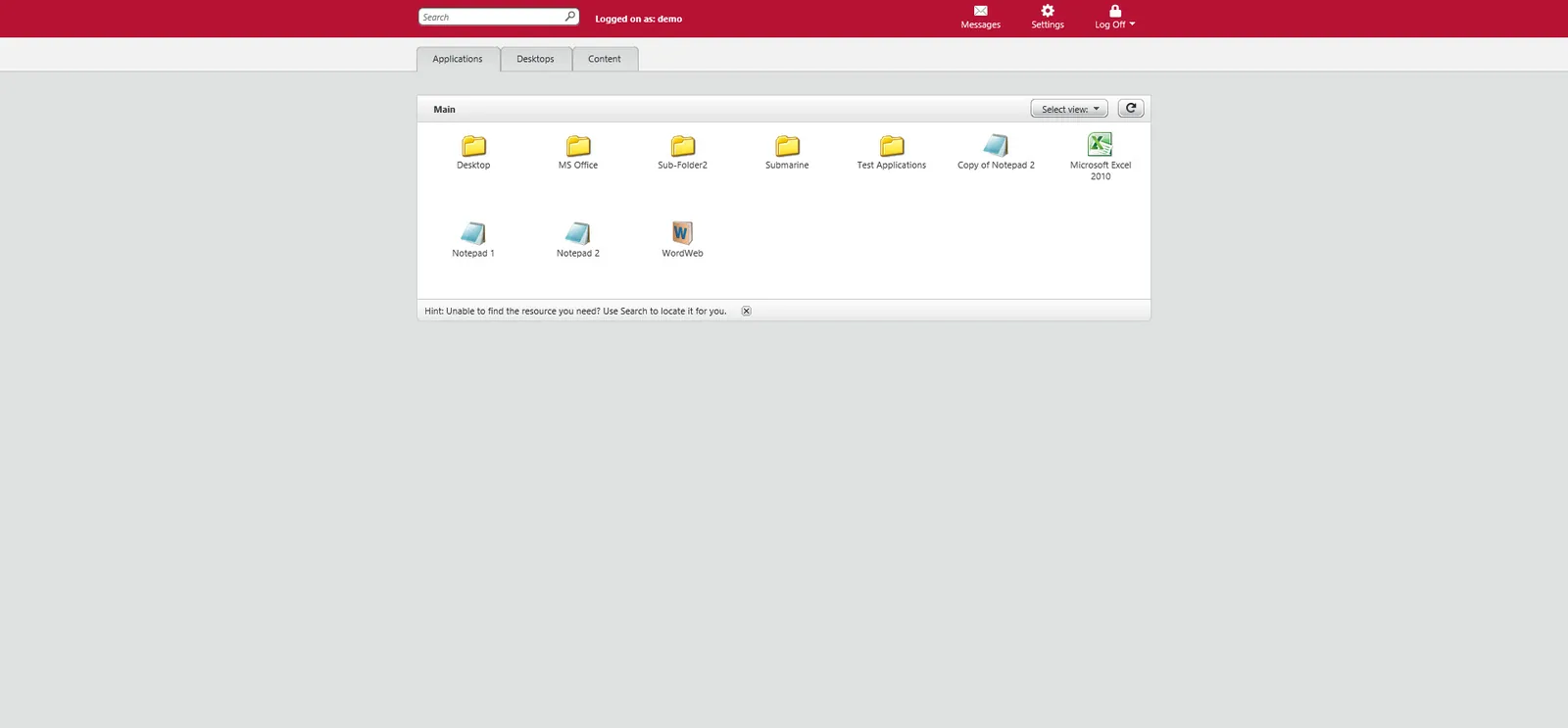 Markel: Web Interface: Citrix Web Interface screenshot 2