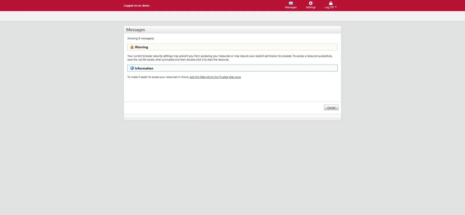 Markel: Web Interface: Citrix Web Interface screenshot 3