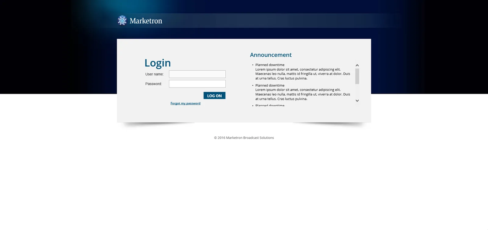 Marketron: NetScaler: Citrix NetScaler login page