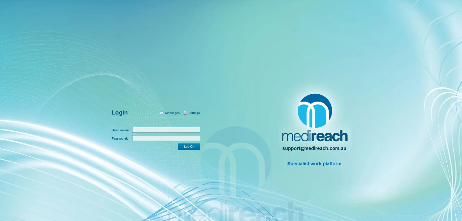 Medireach: Web Interface: Citrix Web Interface login page