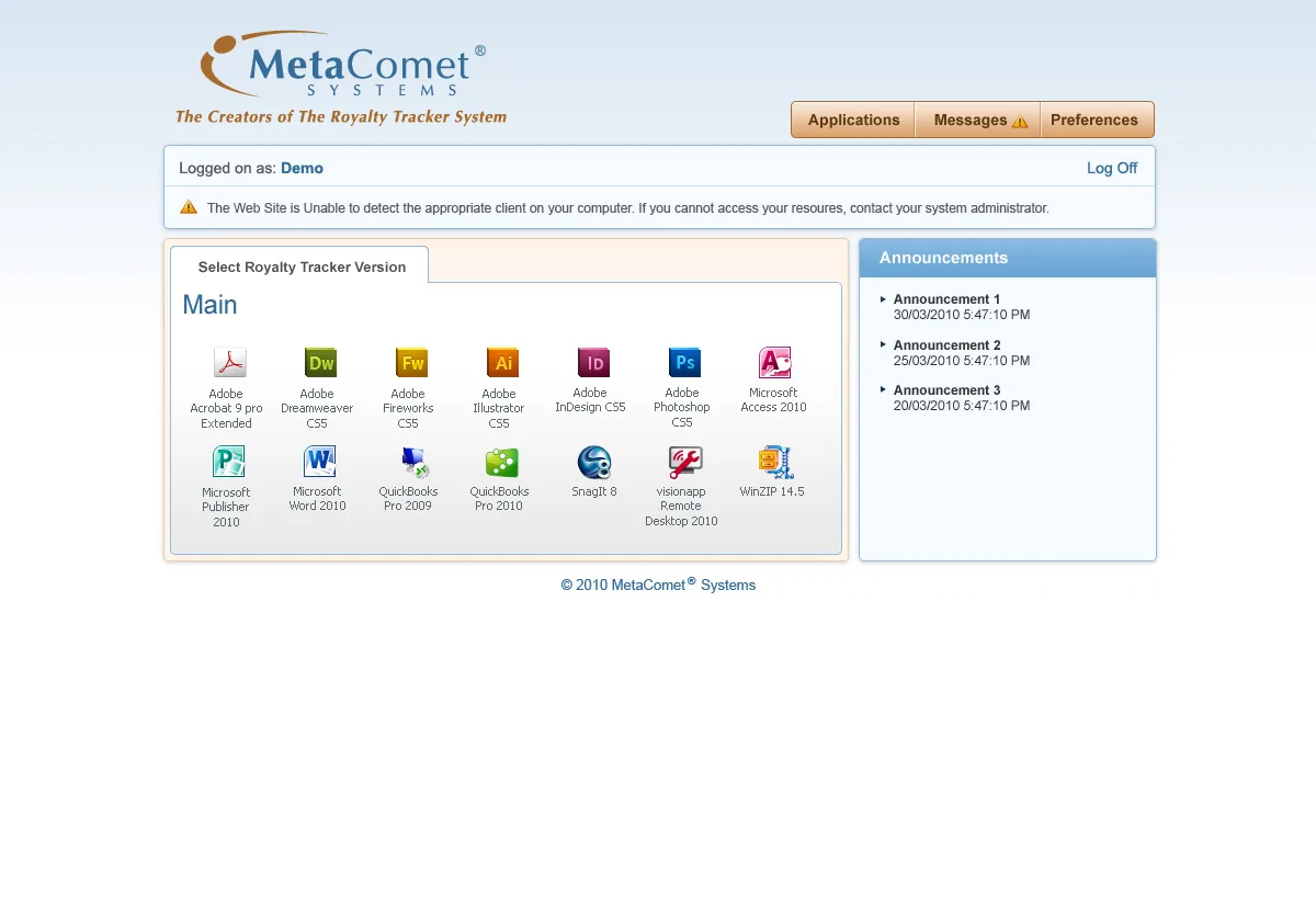 MetaComet Systems: Web Interface: Citrix Web Interface screenshot 2