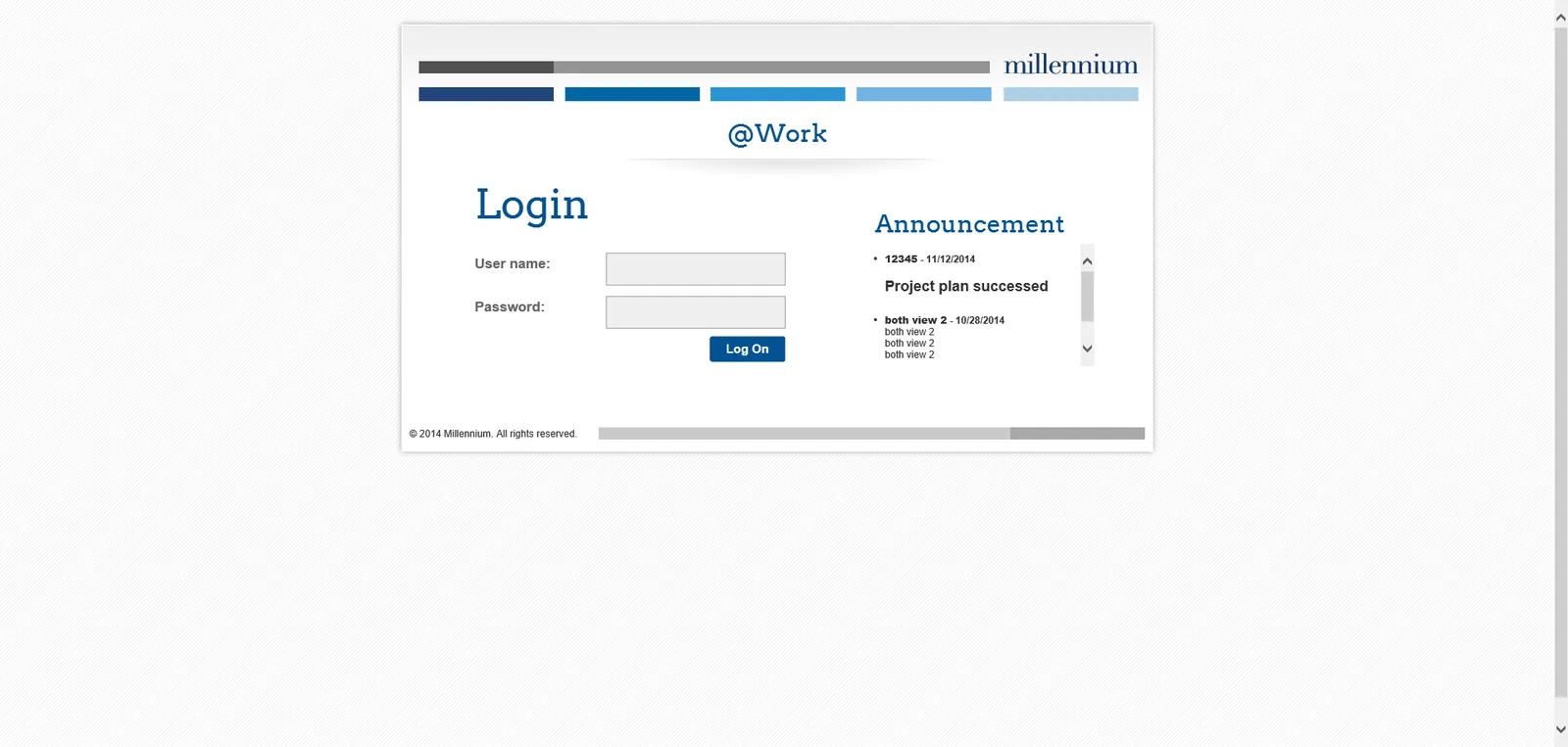 Millennium: StoreFront: Citrix StoreFront login page
