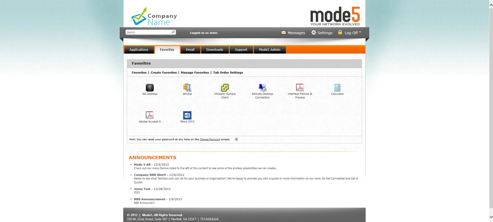 Mode5: Web Interface: Citrix Web Interface screenshot 2