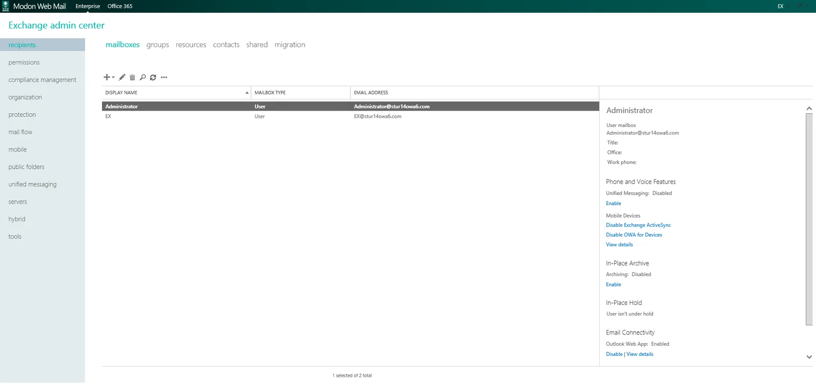 MODON: OWA: Microsoft OWA screenshot 3