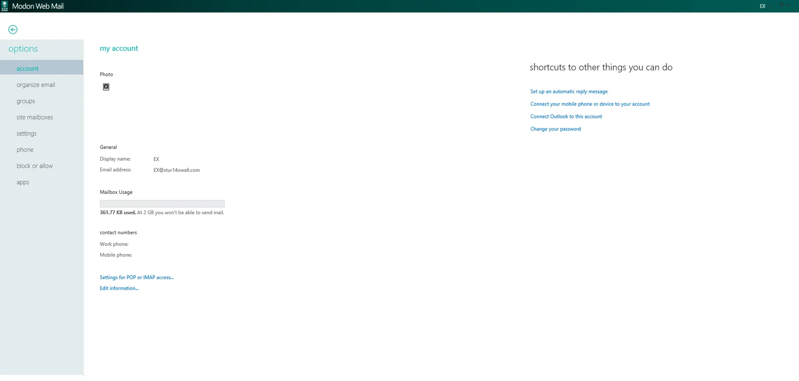 MODON: OWA: Microsoft OWA screenshot 4