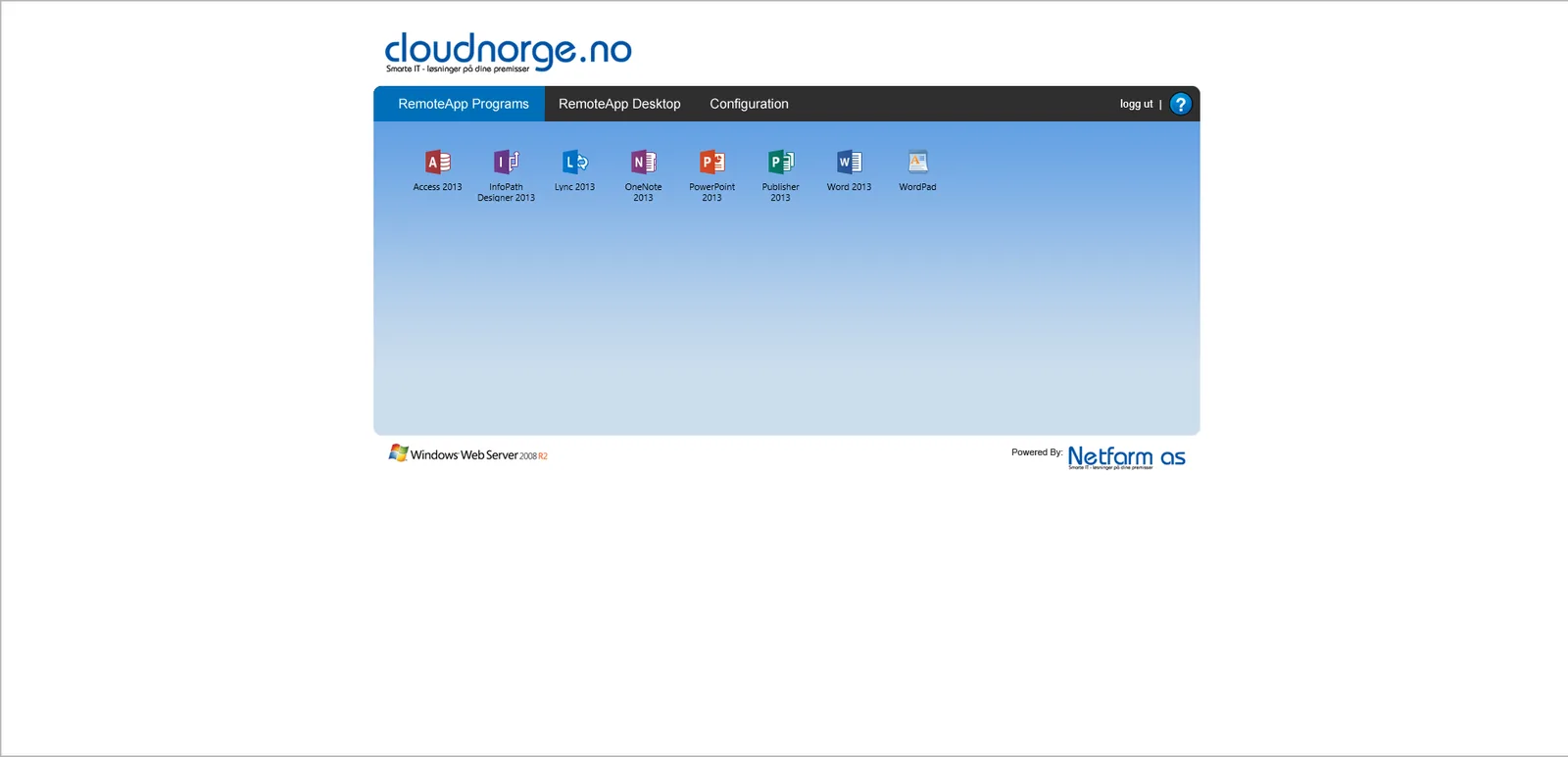 Netfarm: RD Web: Microsoft RD Web screenshot 2