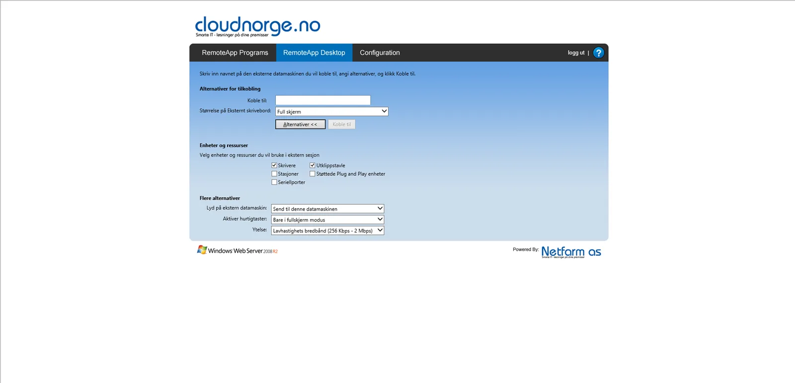 Netfarm: RD Web: Microsoft RD Web screenshot 3