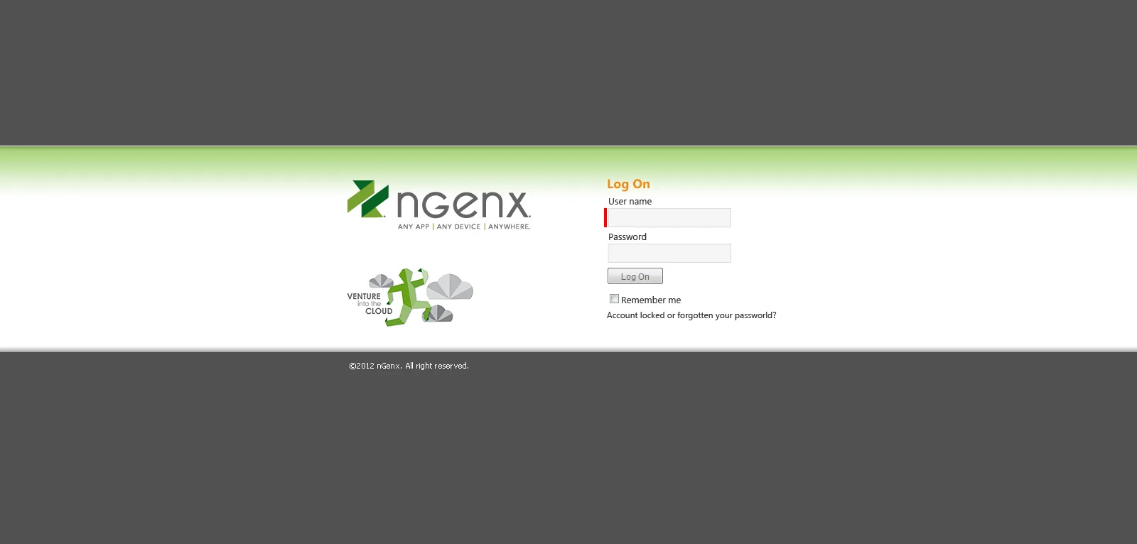 nGenx: Cloud Portal: Citrix Cloud Portal login page