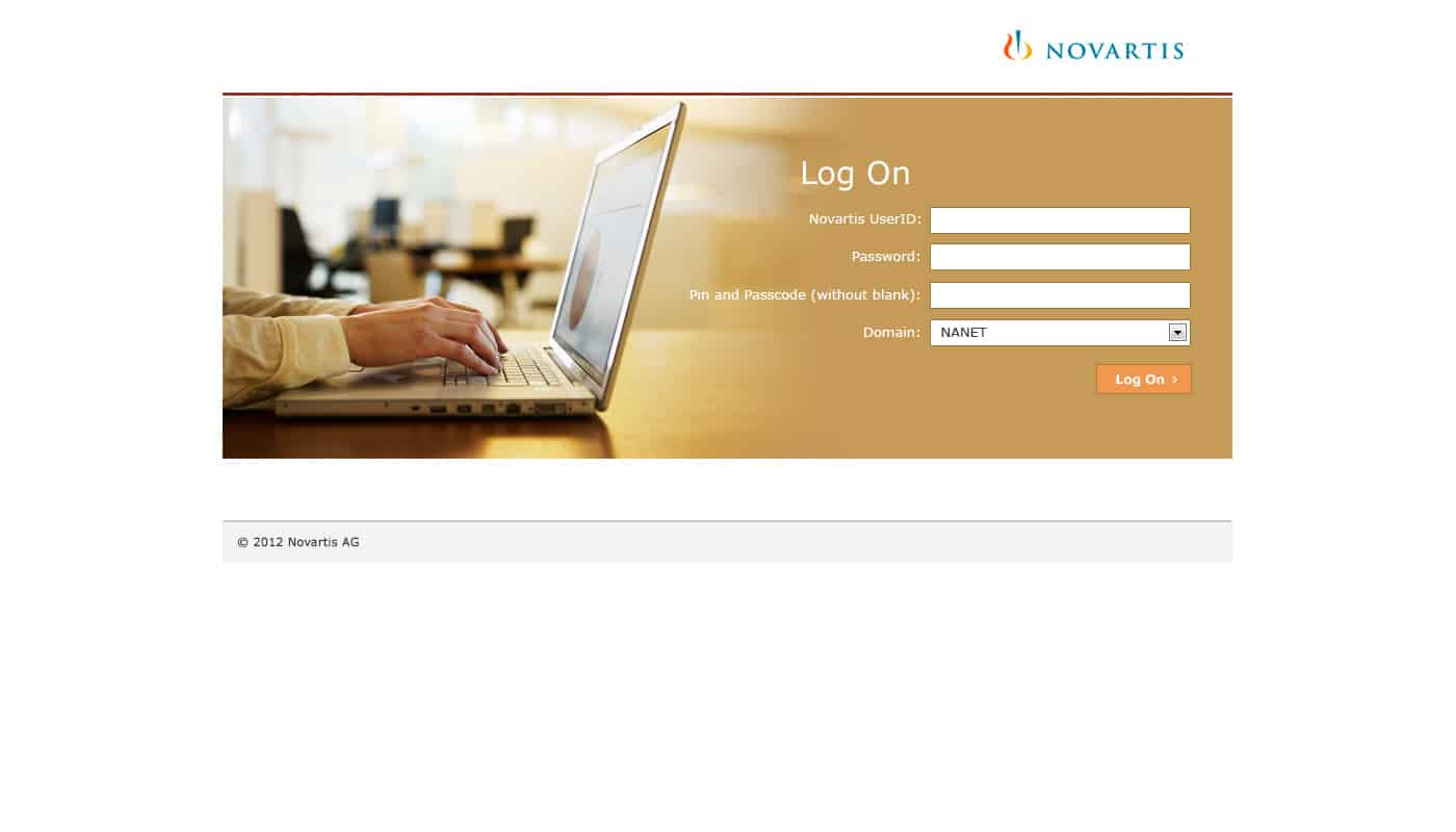 Novartis: Citrix NetScaler login page