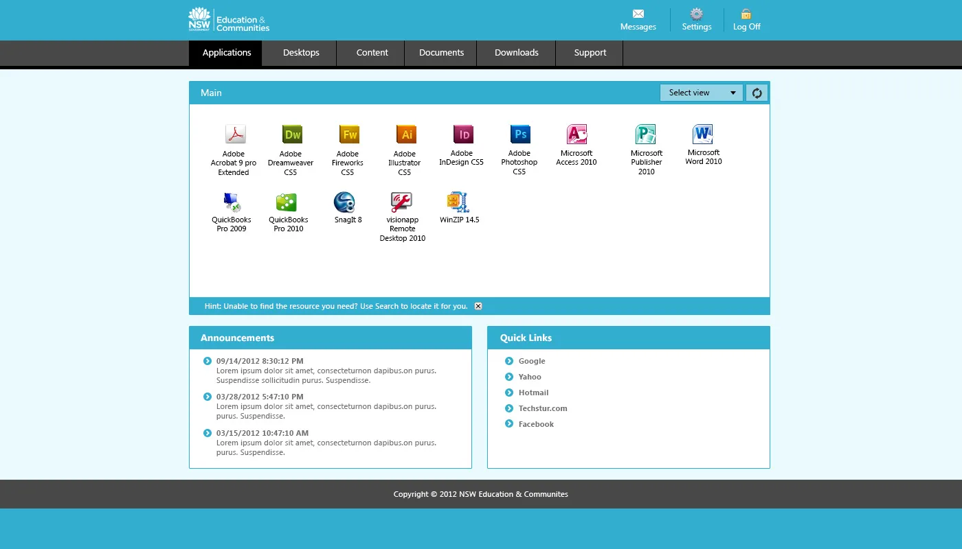 NSW Government: Web Interface: Citrix Web Interface screenshot 2