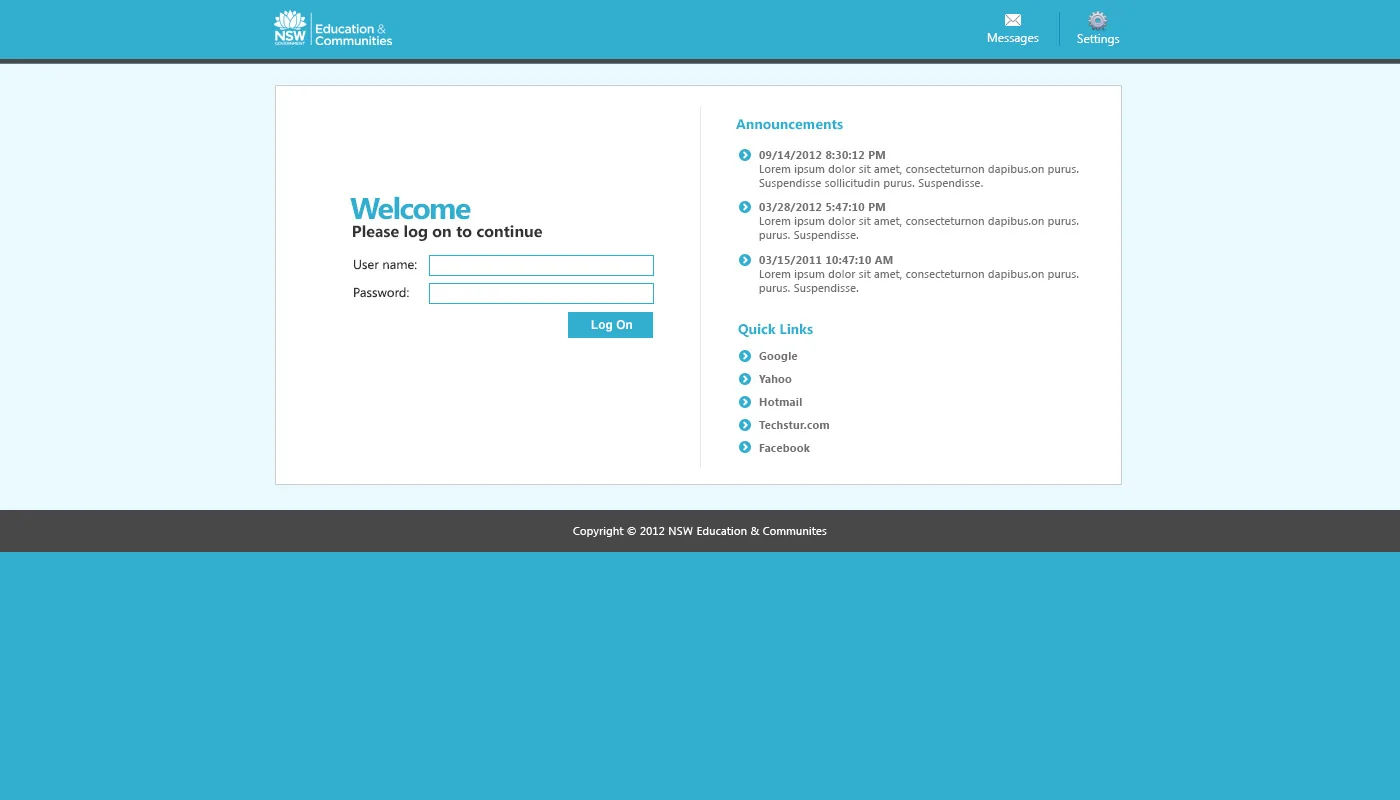 NSW Government: Web Interface: Citrix Web Interface login page