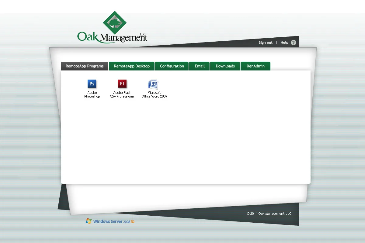 Oak Management: RD Web: Microsoft RD Web screenshot 2