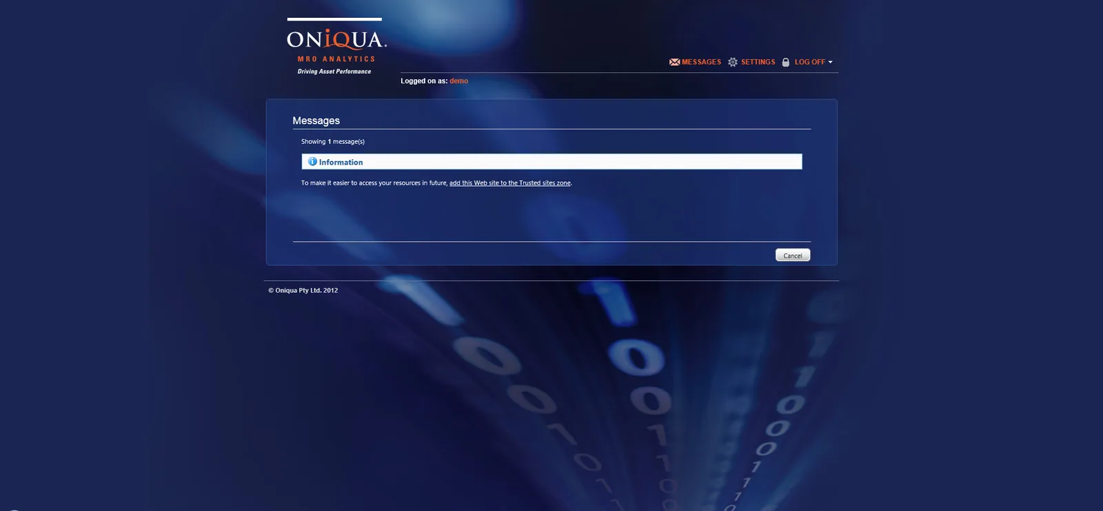 Oniqua: Web Interface: Citrix Web Interface screenshot 5