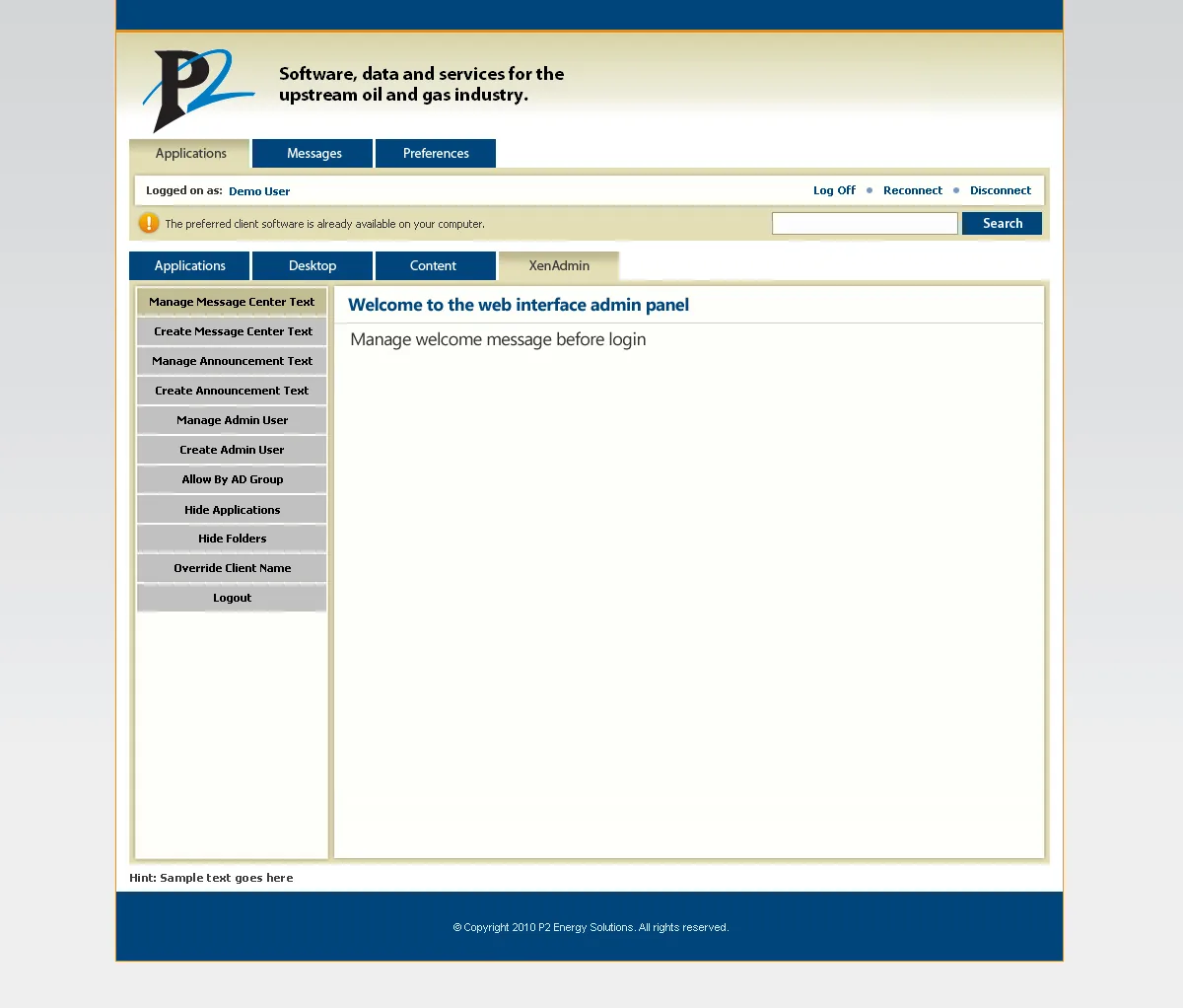 P2 Energy Solutions: Web Interface: Citrix Web Interface screenshot 3