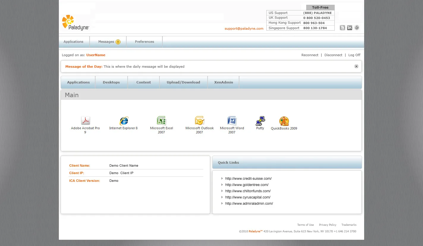 Paladyne Systems: Web Interface: Citrix Web Interface screenshot 2