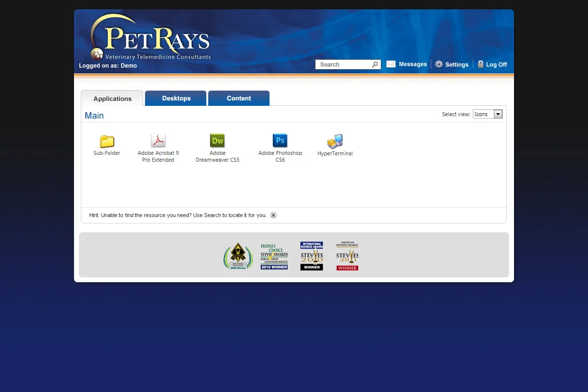 PetRays: Web Interface: Citrix Web Interface screenshot 2