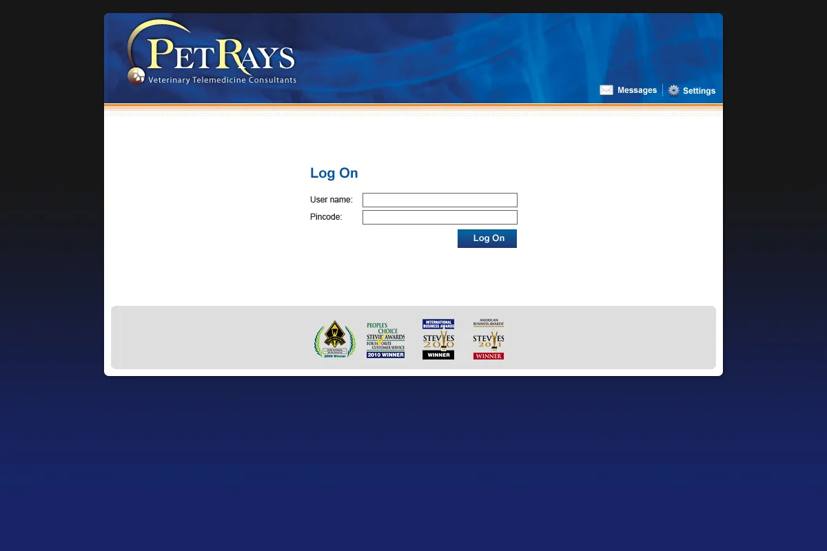 PetRays: Web Interface: Citrix Web Interface login page