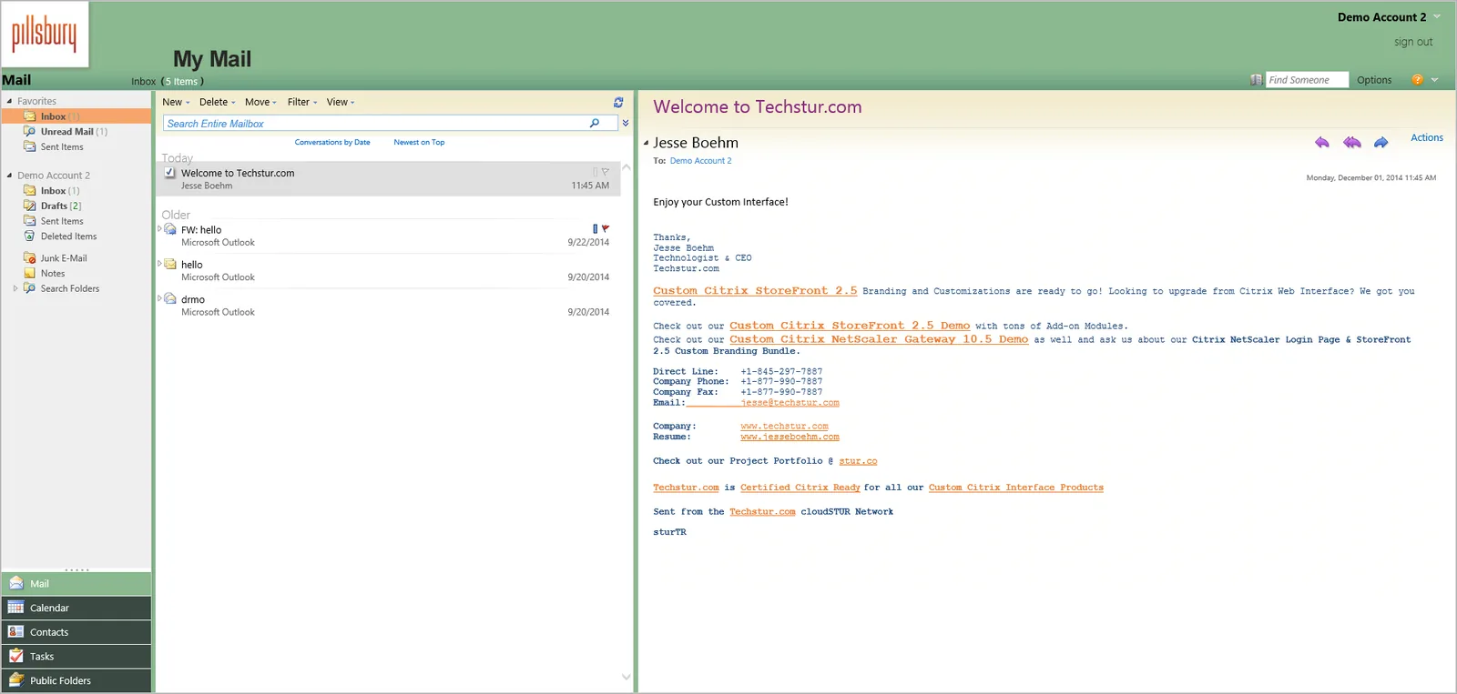 Pillsbury: OWA: Microsoft OWA screenshot 2