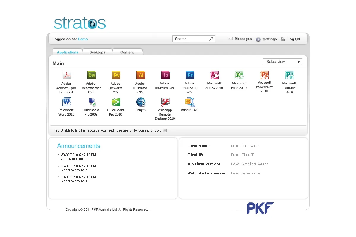 PKF: Web Interface: Citrix Web Interface screenshot 2