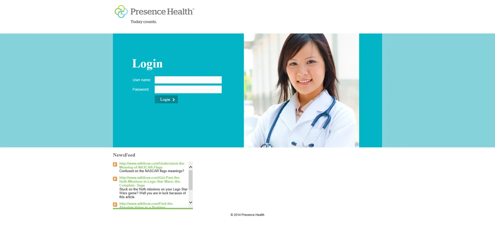 Presence Health: NetScaler: Citrix NetScaler login page