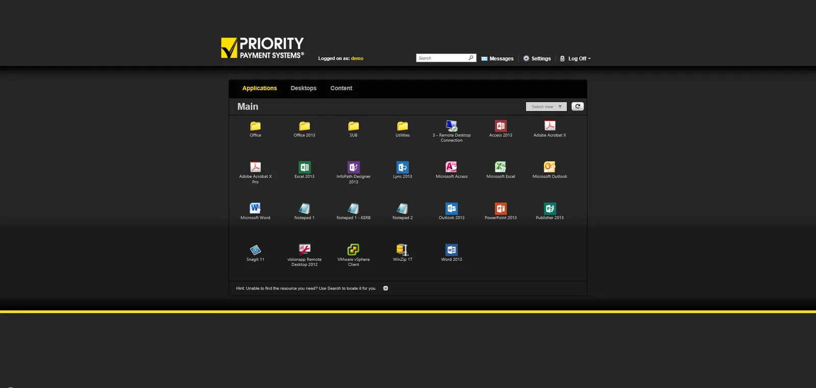 Priority Payment Systems: Web Interface: Citrix Web Interface screenshot 2