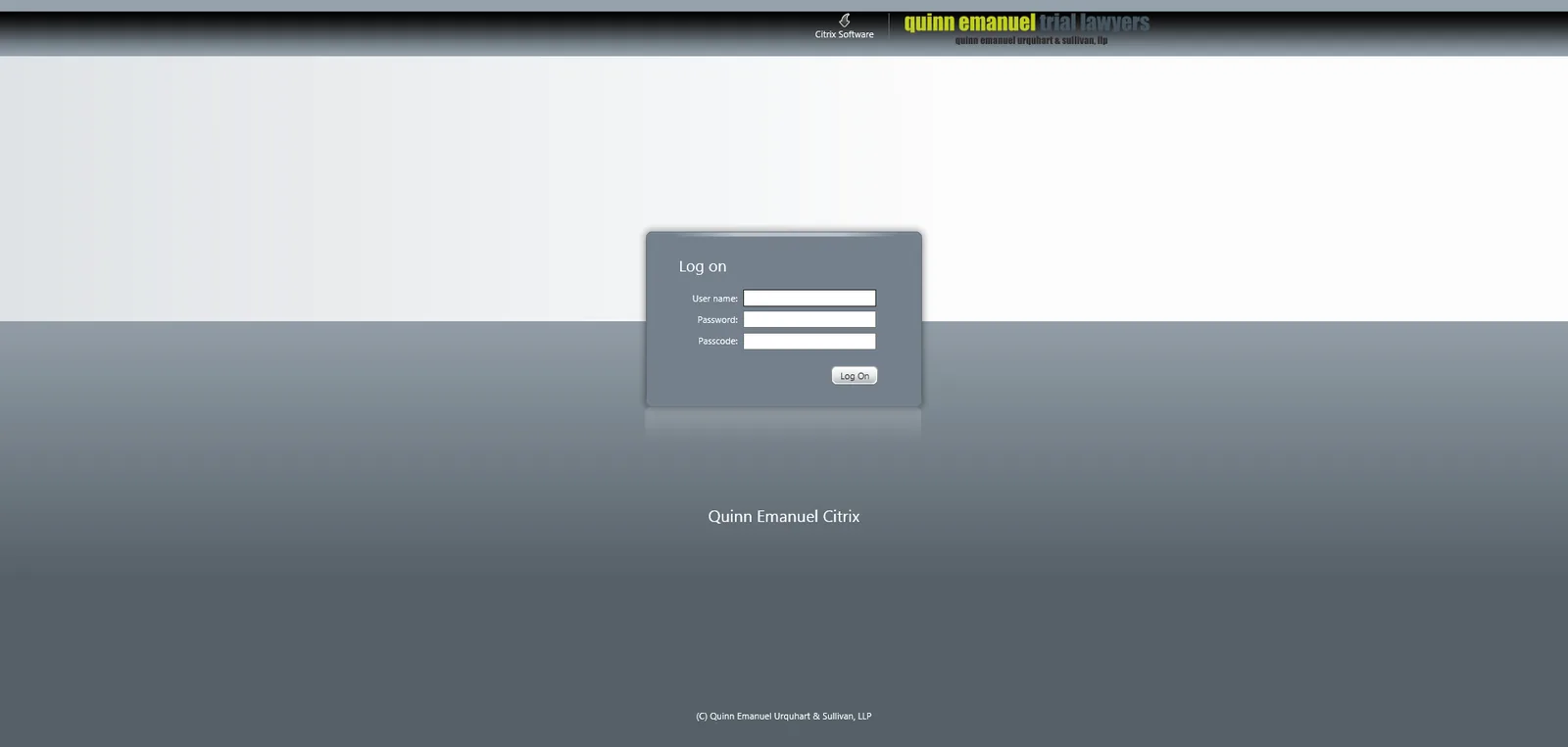 Quinn Emanuel: NetScaler: Citrix NetScaler login page