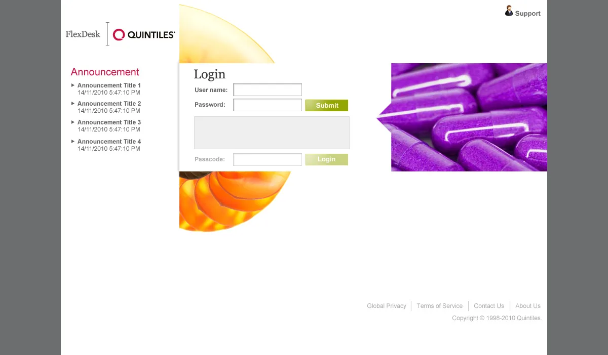 Quintiles: NetScaler: Citrix NetScaler login page