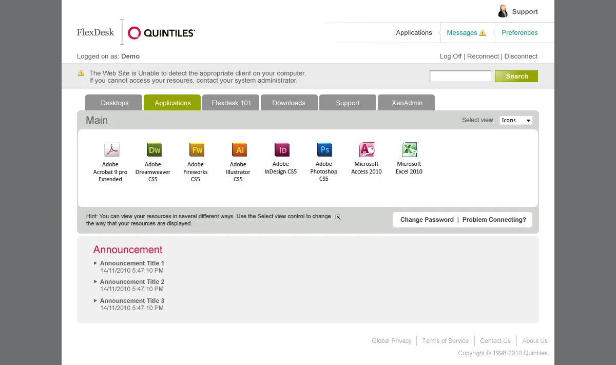 Quintiles: Web Interface: Citrix Web Interface screenshot 4