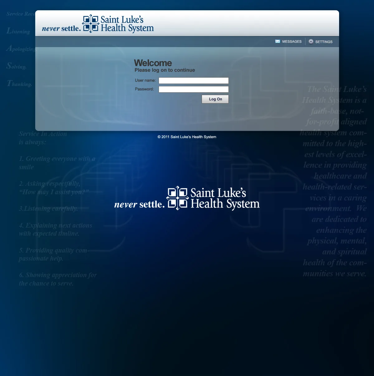 Saint Luke's Health System: Web Interface: Citrix Web Interface login page