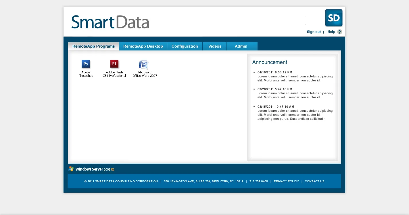 Smart Data Consulting: RD Web: Microsoft RD Web screenshot 2