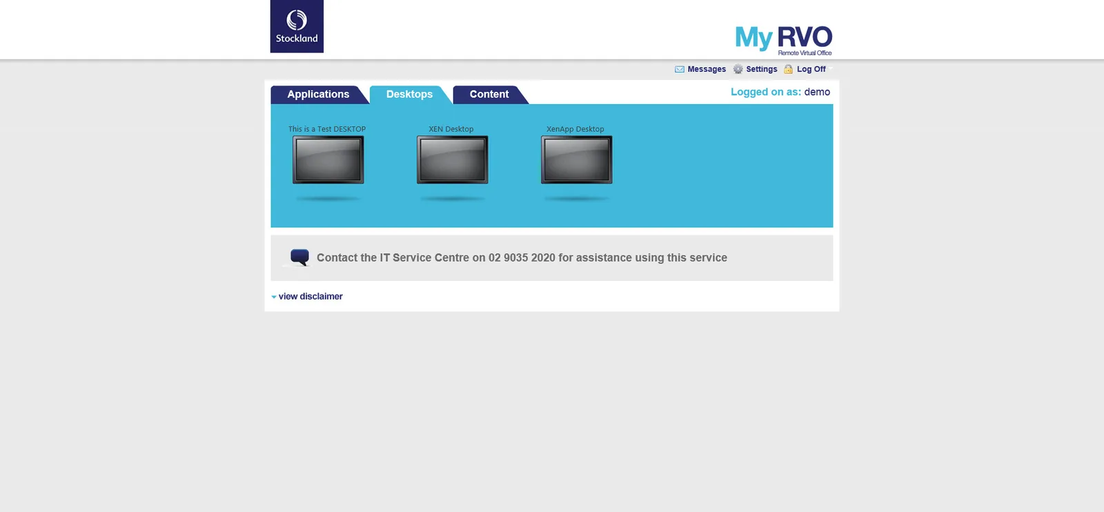 Stockland: Web Interface: Citrix Web Interface screenshot 3