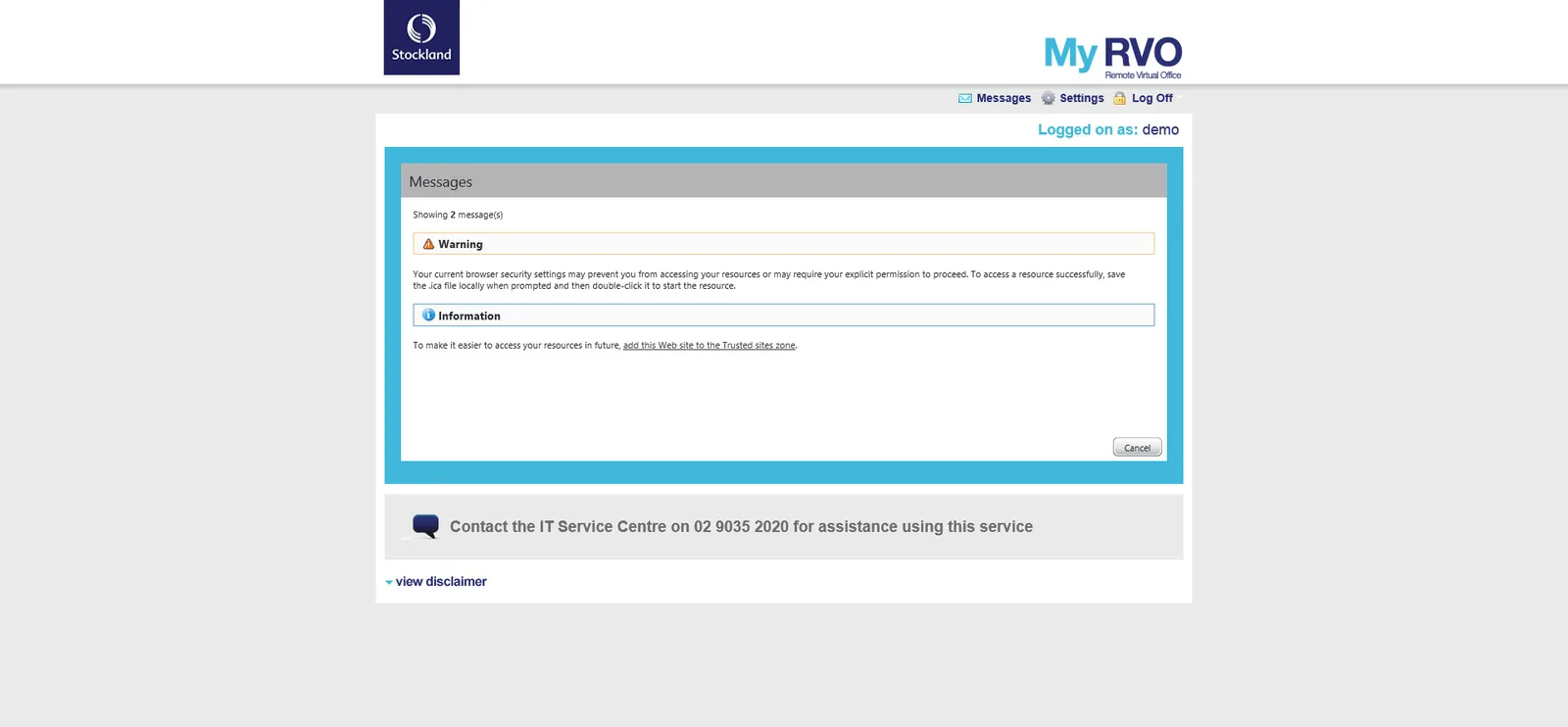 Stockland: Web Interface: Citrix Web Interface screenshot 4