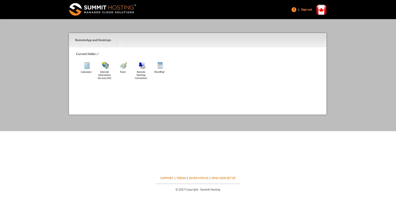 Summit Hosting: RD Web: Microsoft RD Web screenshot 2