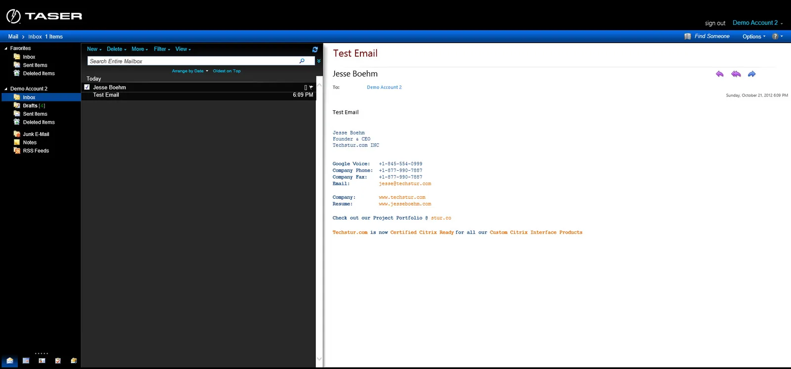 Taser International: OWA: Microsoft OWA screenshot 3